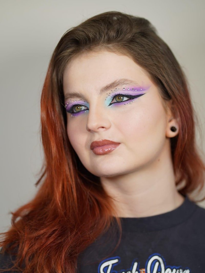 Maquillaje de fotografía — Lila con purpurina